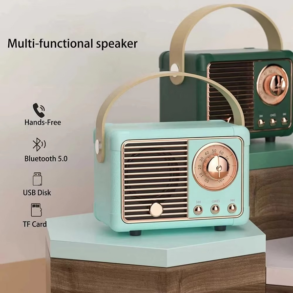 Vintage-Style Wireless Bluetooth Speaker with Subwoofer