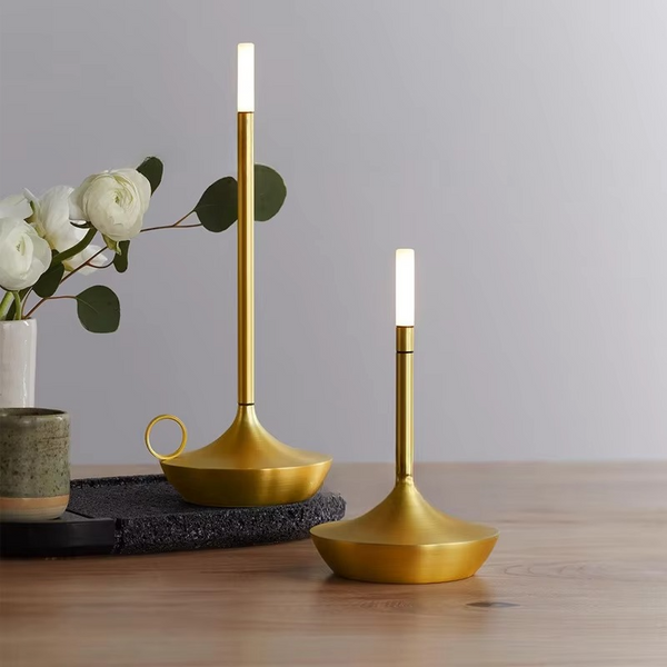 Nordic LED Cordless Rechargeable Candle-Style Table Lamp for Dining, Bedroom, and Living Room