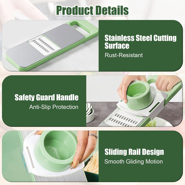 6-in-1 Professional Mandoline Vegetable Slicer with Hand Guard – Rrsstore