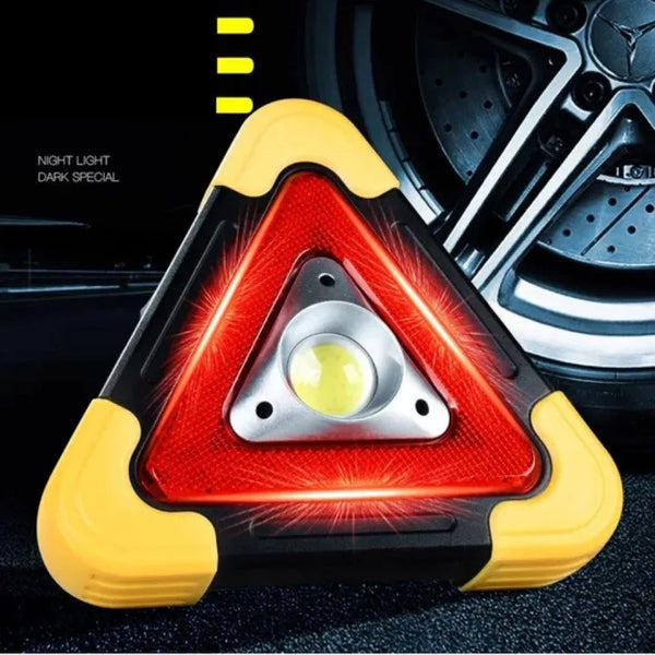 Solar LED Flashing Car Hazard Roadside Triangle Work Light